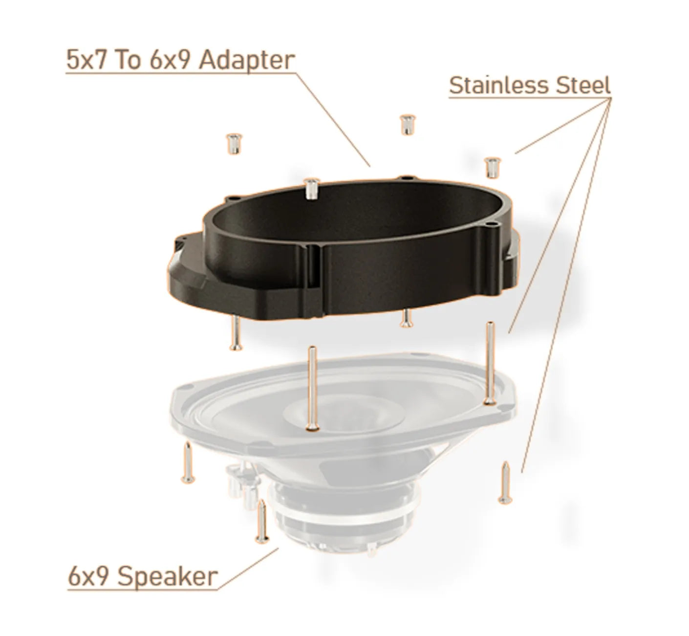 5x7 to 6x9 with out power locks Dube's Customs 2014-2023 factory speaker lids with out power locks