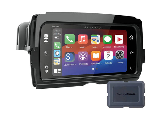 Soundstream Reserve WHD14+ Plug-N-Play Head Unit For 2014-2023 Harley-Davidson® Touring Motorcycles W/ Wireless Apple CarPlay® & Android Auto®, & 7” QLCD Touchscreen