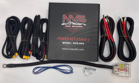 AK 4 NVS AUDIO AMP Kit 4 ( two 4 gauge runs )