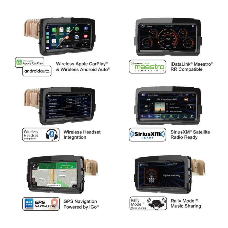 SoundStream V2 8.3” Plug & Play Headunit With Wireless Apple CarPlay & Android Auto For 2014-2023 Harley Davidson® Touring Motorcycles