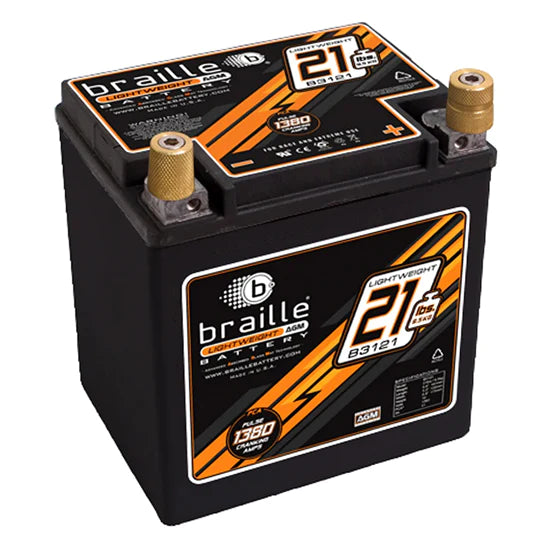 Braille B3121 Lightweight AGM Battery For Harley and sling shots drop in fit